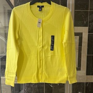 GAP Factory Bright Yellow Button-Front Cardigan
